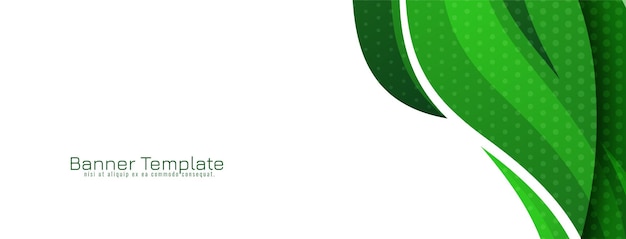 Vector gratuito diseño de banner decorativo con estilo elegante ondulado verde