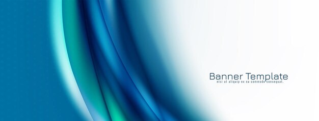 Diseño de banner decorativo de estilo de onda azul moderno abstracto