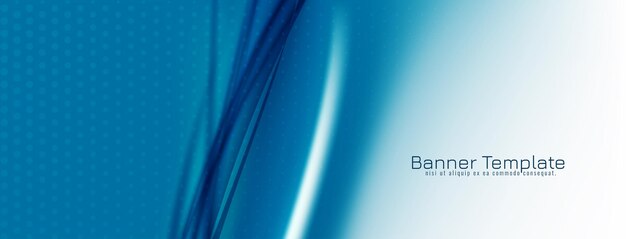 Diseño de banner decorativo de estilo de onda azul moderno abstracto