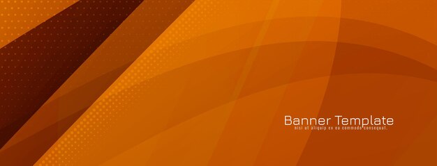 Diseño de banner decorativo de estilo de onda de color marrón