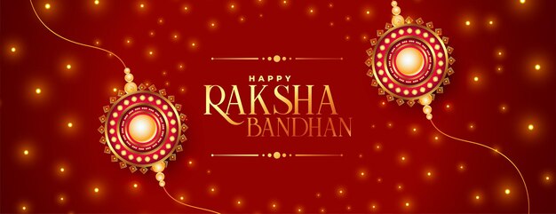 Diseño de banner de deseos de festival de raksha bandhan brillante