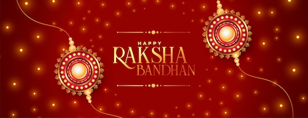 Diseño de banner de deseos de festival de raksha bandhan brillante