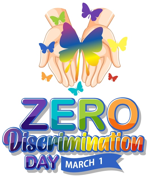 Vector gratuito diseño de banner del día de la cero discriminación