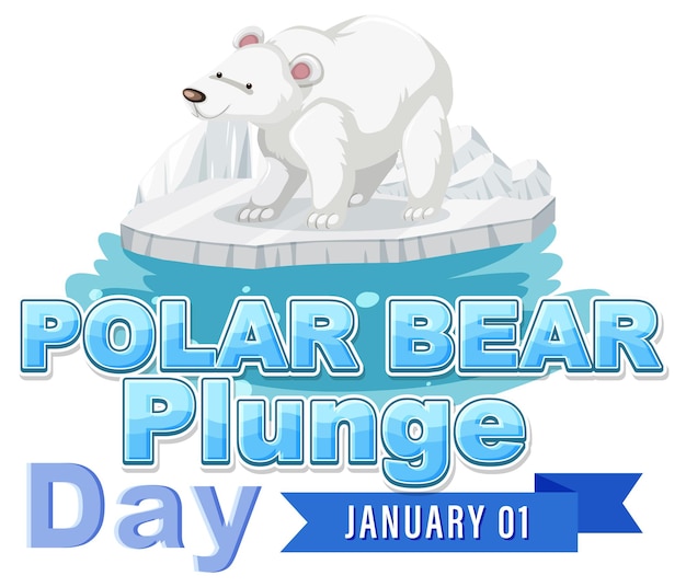 Diseño de banner de día de inmersión de oso polar