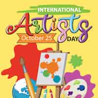 Vector gratuito diseño de banner del día internacional de los artistas