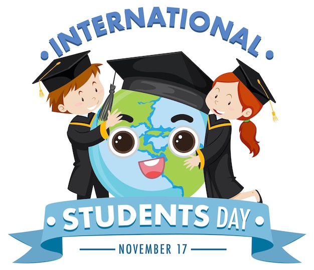 Vector gratuito diseño de banner del día internacional del estudiante
