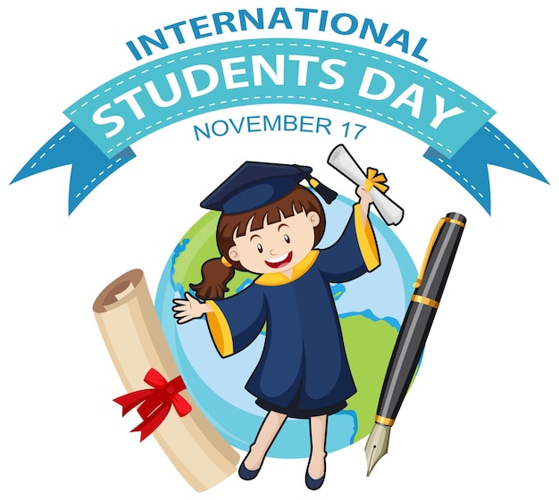 Vector gratuito diseño de banner del día internacional de los estudiantes