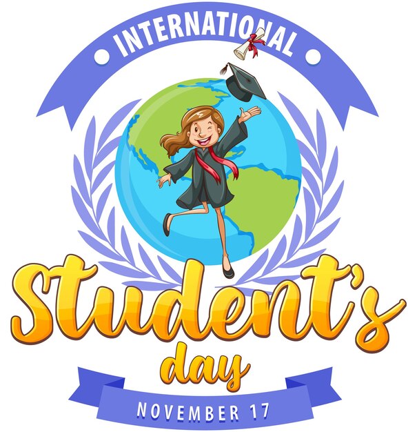 Vector gratuito diseño de banner del día internacional de los estudiantes