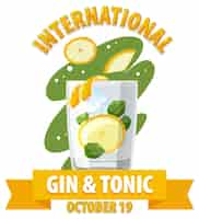 Vector gratuito diseño de banner del día internacional de gin tonic