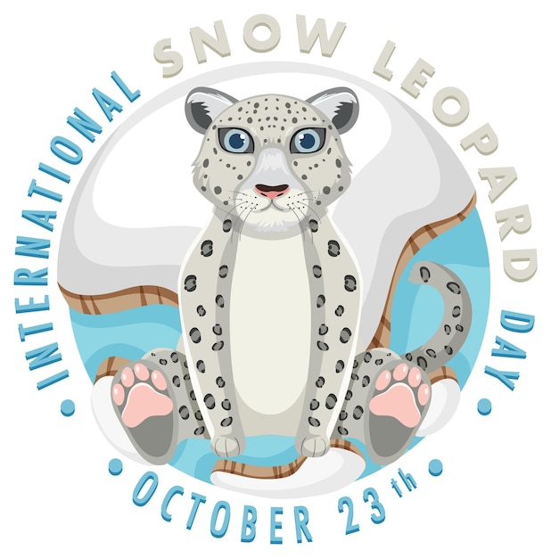 Diseño de banner del día internacional del leopardo de las nieves