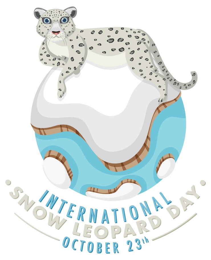 Vector gratuito diseño de banner del día internacional del leopardo de las nieves