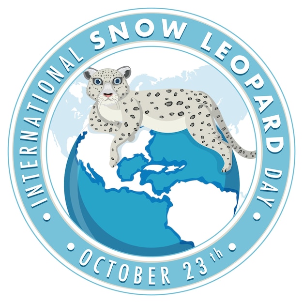 Diseño de banner del día internacional del leopardo de las nieves