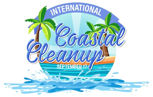 Diseño de banner del día internacional de limpieza costera