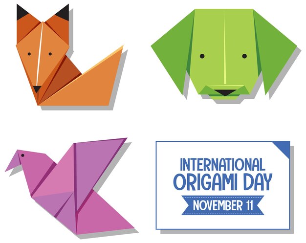 Diseño de banner del día internacional del origami