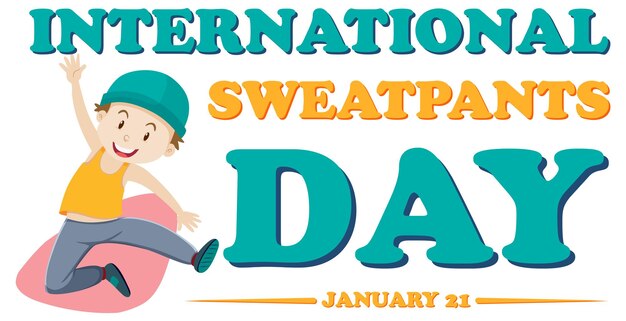 Diseño de banner del día internacional de los pantalones de chándal