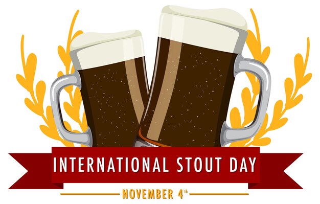 Vector gratuito diseño de banner del día internacional de stout