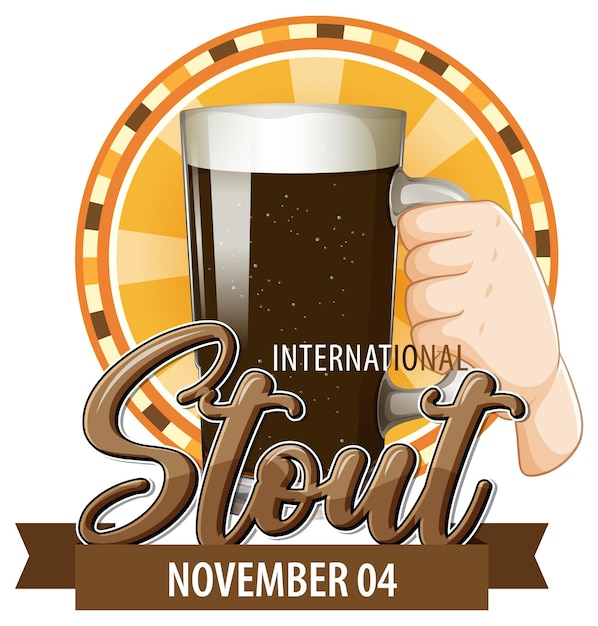 Vector gratuito diseño de banner del día internacional de stout