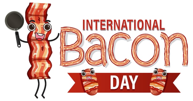 Vector gratuito diseño de banner del día internacional del tocino.