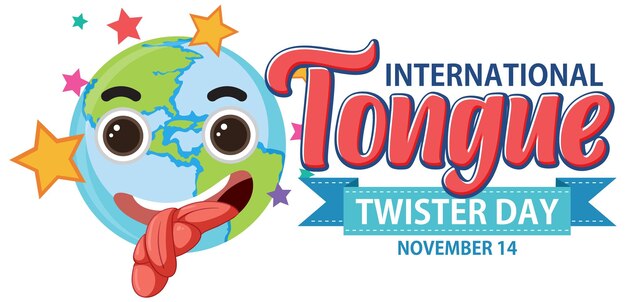 Diseño de banner del día internacional del trabalenguas