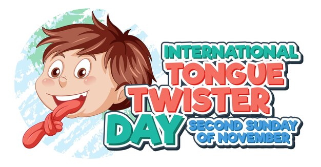 Diseño de banner del día internacional del trabalenguas