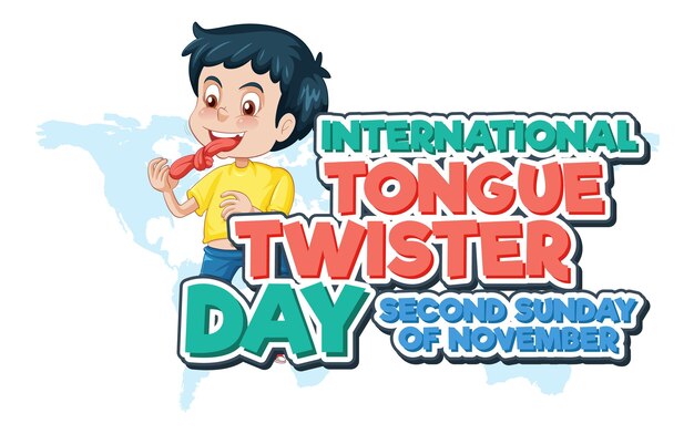 Diseño de banner del día internacional del trabalenguas