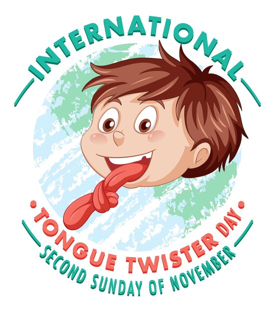 Diseño de banner del día internacional del trabalenguas