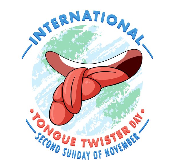 Diseño de banner del día internacional del trabalenguas