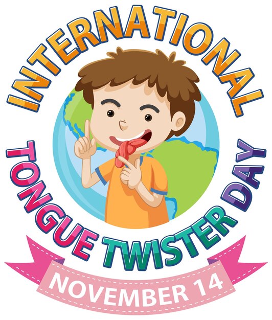 Diseño de banner del día internacional del trabalenguas