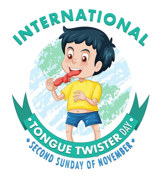 Diseño de banner del día internacional del trabalenguas