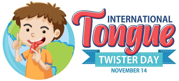Diseño de banner del día internacional del trabalenguas