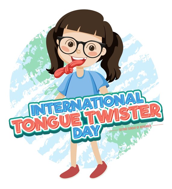 Diseño de banner del día internacional del trabalenguas