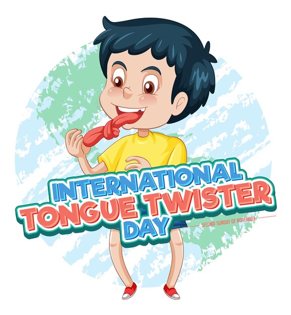 Diseño de banner del día internacional del trabalenguas