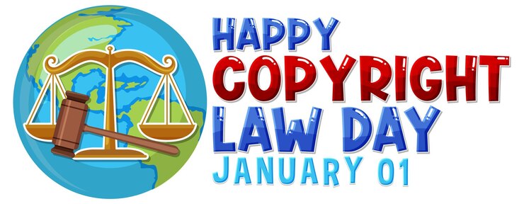 Vector gratuito diseño de banner del día de la ley de derechos de autor