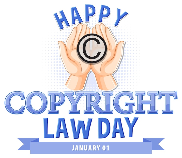 Vector gratuito diseño de banner del día de la ley de derechos de autor