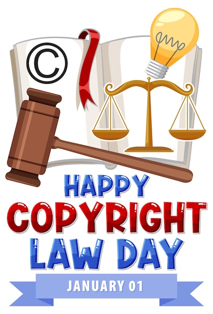 Vector gratuito diseño de banner del día de la ley de derechos de autor