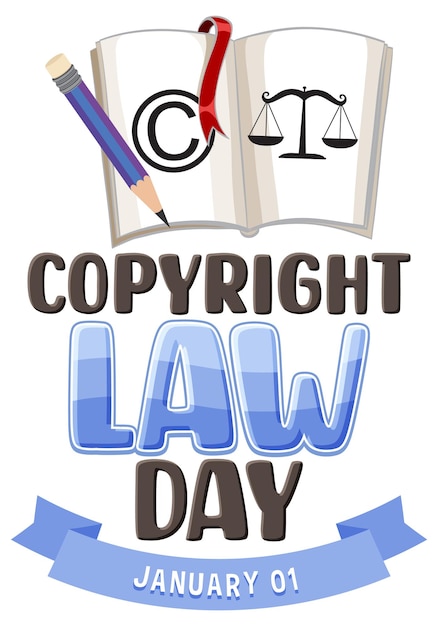 Vector gratuito diseño de banner del día de la ley de derechos de autor