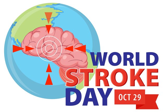 Diseño de banner del día mundial del accidente cerebrovascular