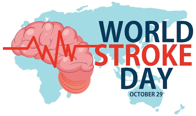 Vector gratuito diseño de banner del día mundial del accidente cerebrovascular