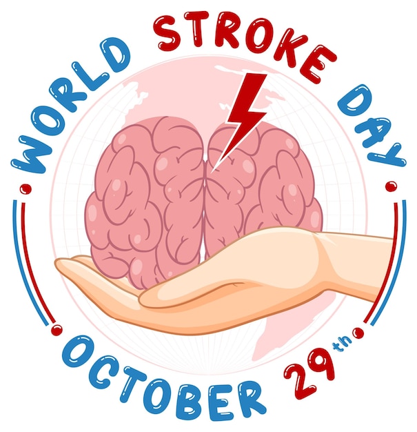 Diseño de banner del día mundial del accidente cerebrovascular