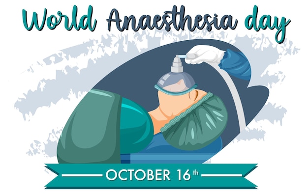 Vector gratuito diseño de banner del día mundial de la anestesia