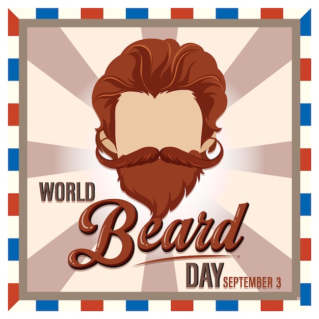 Vector gratuito diseño de banner del día mundial de la barba