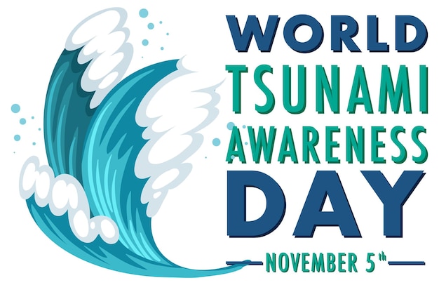 Vector gratuito diseño de banner del día mundial de concientización sobre tsunami