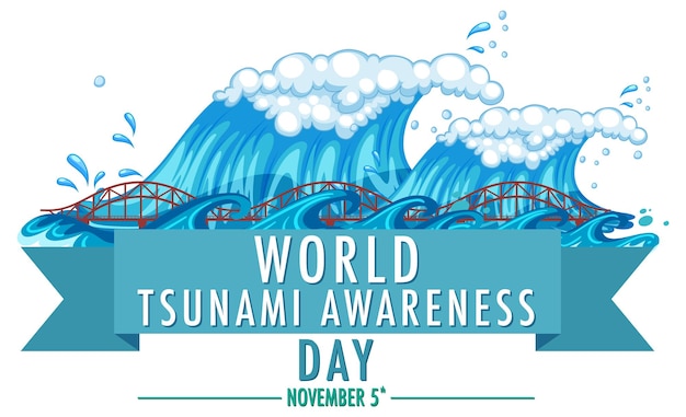 Diseño de banner del Día Mundial de Concientización sobre Tsunami