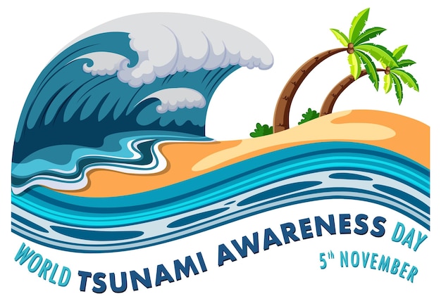 Vector gratuito diseño de banner del día mundial de concientización sobre tsunami