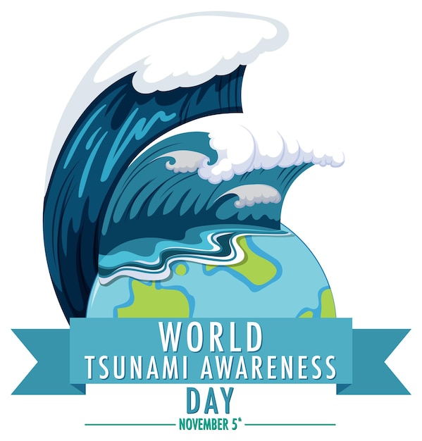 Vector gratuito diseño de banner del día mundial de concientización sobre tsunami