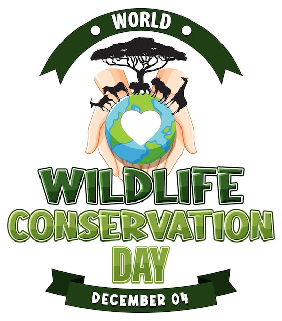 Diseño de banner del día mundial de la conservación de la vida silvestre