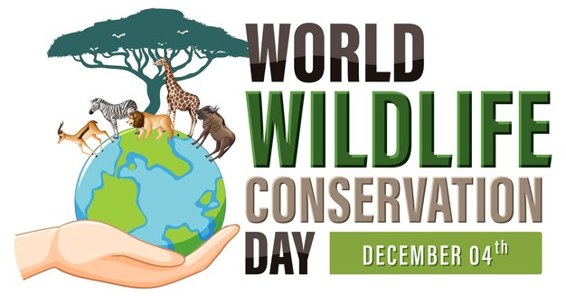 Diseño de banner del Día Mundial de la Conservación de la Vida Silvestre
