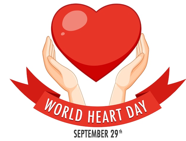 Vector gratuito diseño de banner del día mundial del corazón