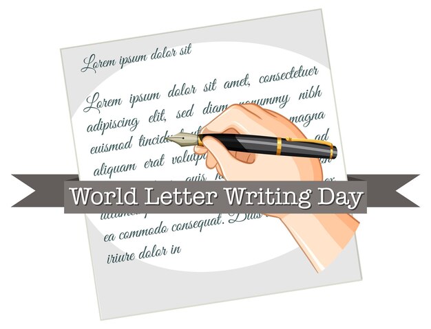 Diseño de banner del día mundial de escritura de cartas