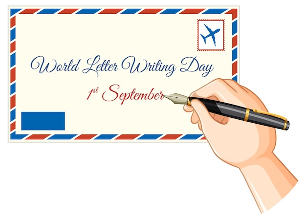 Diseño de banner del día mundial de escritura de cartas